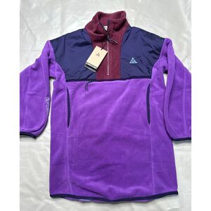 Nike ACG Unisex Kids Medium Wolf Tree 1/4 Zip Sweater purple FD2872 599 NEW
